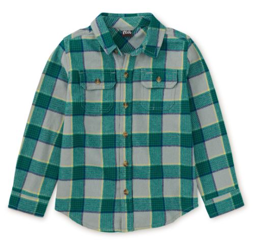 Tea Plaid Flannel Shirt- Green