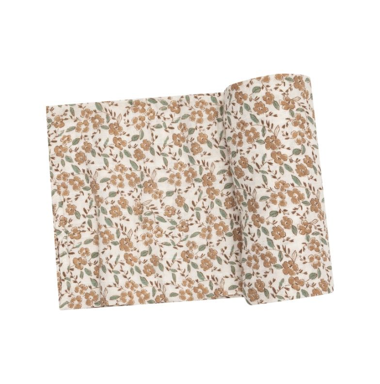 Angel Dear muslin swaddle blanket- Bitty Brown Floral