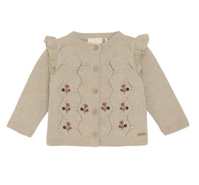 Minymo Embroiderd Cardigan- Beige