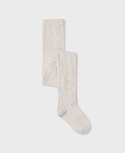 Mayoral Cable Knit Tights- Sand