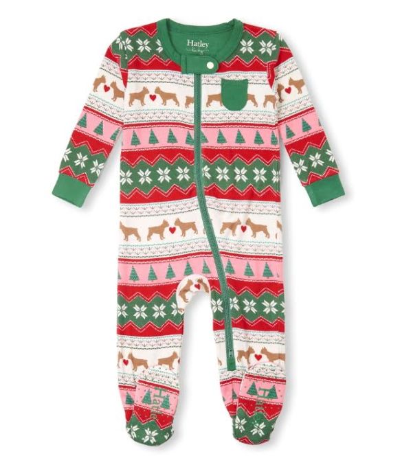 Hatley Puppy Fair Isle Footie- Cream