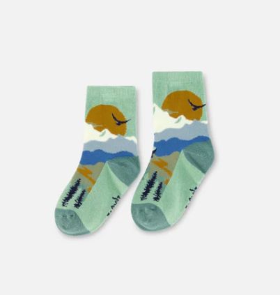 Deux Par Deux Mountain Socks- Light Blue