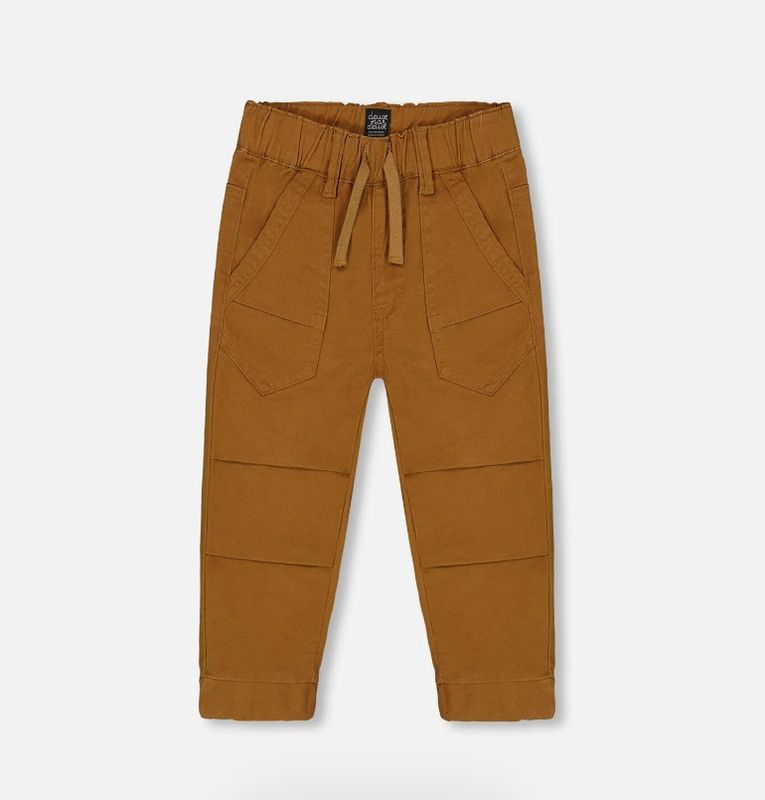 Deux Par Deux Twill Jogger- Caramel Brown