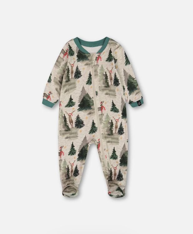 Deux Par Deux Holiday Footie- Christmas Deer