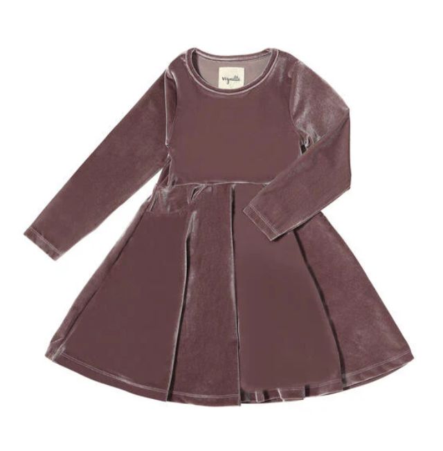 Vignette Merilee Velvet Dress- Plum