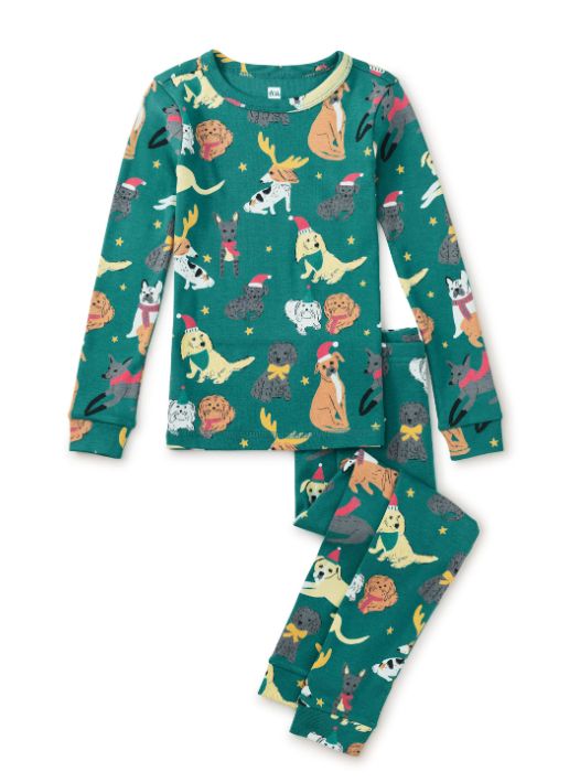 Tea Holiday Dogs Pajamas- Green