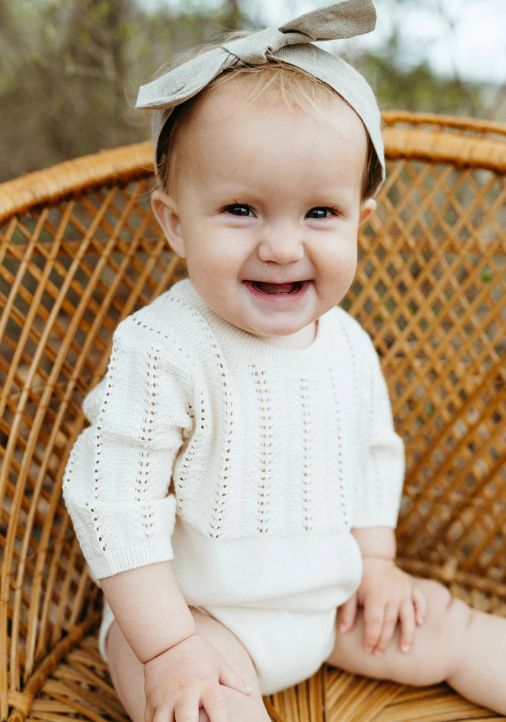 Viverano Organics Pointelle Knit Bodysuit- Natural