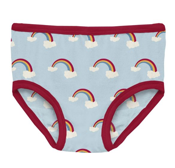 Kickee Girls Bamboo Underwear-Spring Sky Rainbows