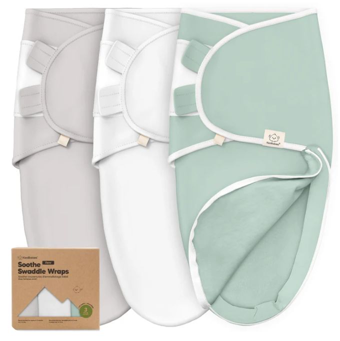 KeaBabies 3pk Swaddle Wraps- Solids (Sage)