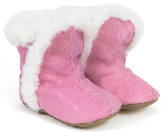 Robeez Girls Pink Soft Sole Boot- 0-6m