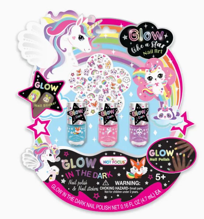 Hot Focus Unicorn Glow Like A Star Nail Art