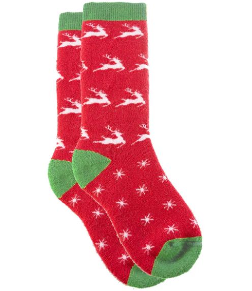 Snow Stoppers Alpaca Wool Socks- Reindeer print