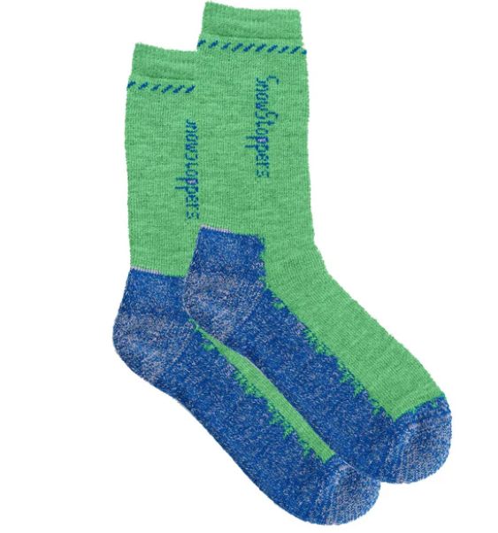 Snow Stoppers Alpaca Wool Socks- Green/Blue