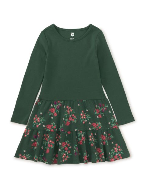 Tea Skirted Twirl Dress- Green Floral