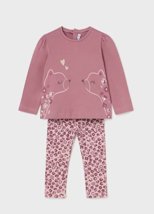 Mayoral Leopard Legging Set- Blush