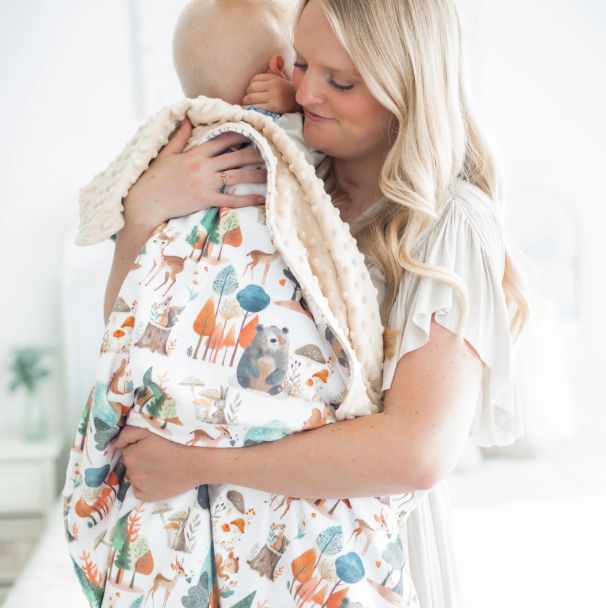 Honey Lemonade Minky Blanket- Enchanted Forest