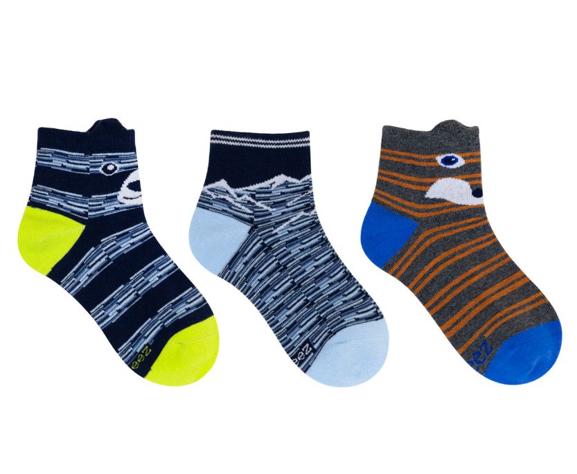 Robeez 3pk scout critter quarter socks- blue