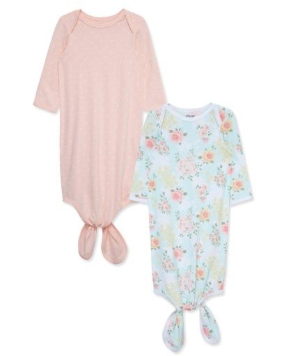 Little Me 2pk Knot Gowns- Rose Meadow, Size: 0-3m