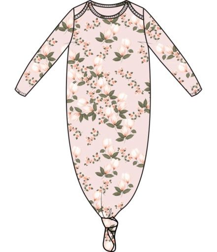 Angel Dear Floating Magnolia Knotted Gown, Size: 0-3M