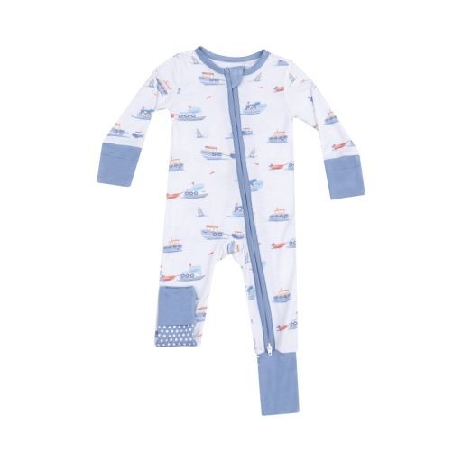 Angel Dear Bubbly Tugboats 2-Way Zipper Romper