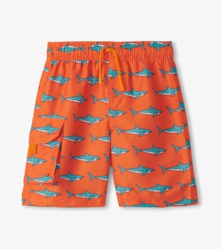Hatley Shark Tank Board Shorts, Size: 2