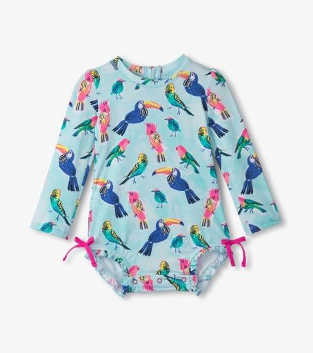 Hatley Tropical Bird Baby Rashguard Swimsuit, Size: 18M-24M