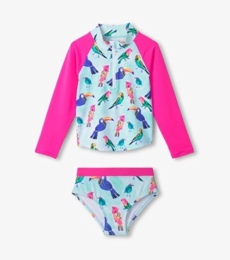 Hatley Tropical Birds Rashguard Set, Size: 6