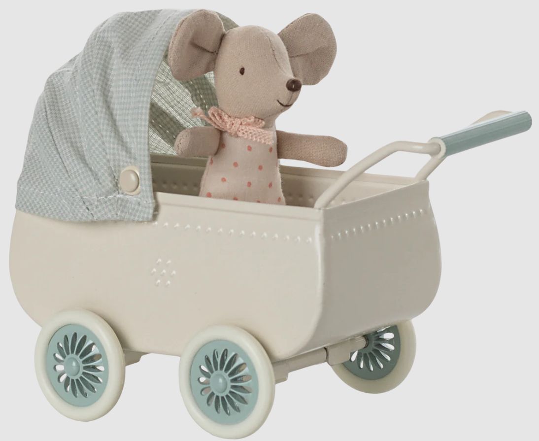 Maileg Pram with Baby Mouse
