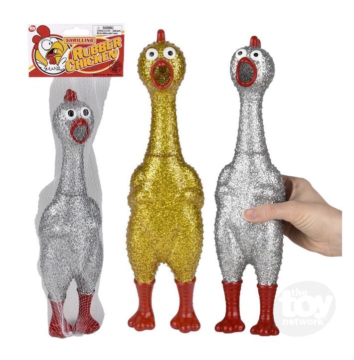 13.25&quot; Sparkle Rubber Chicken