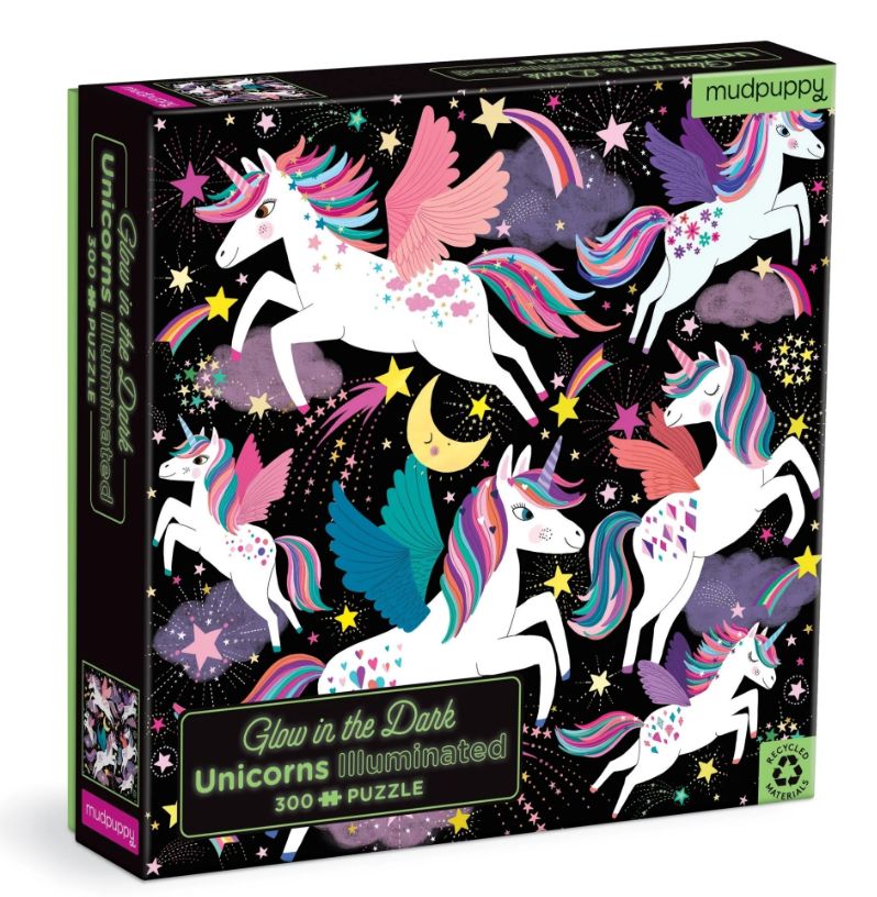 300pc Glow Family Unicorns Puzzle