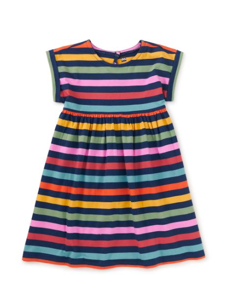 Tea Striped Empire Dress- Nightfall