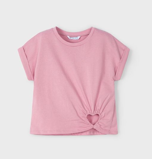 Mayoral Cinched Heart Tee- Rose