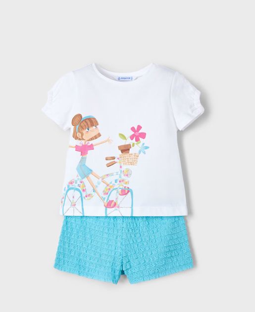 Mayoral Ruffle Short Set- Agate