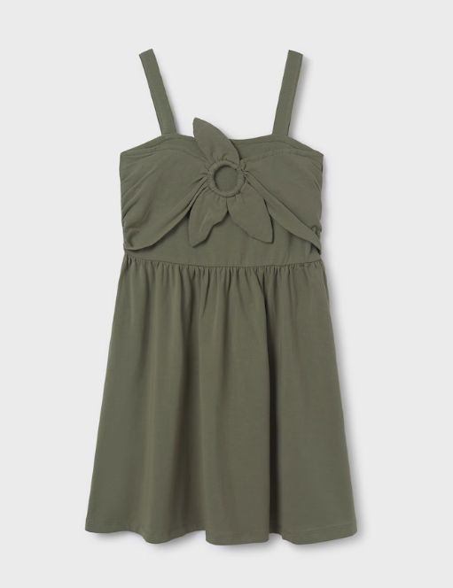 Mayoral JR Knit Flower Dress- Bayleaf