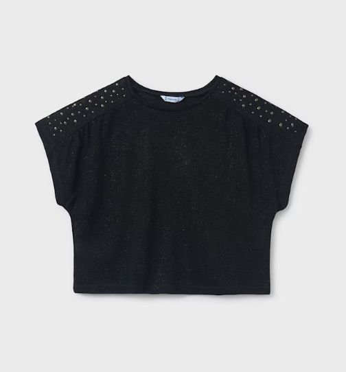 Mayoral JR Metal Stud Tee- Black