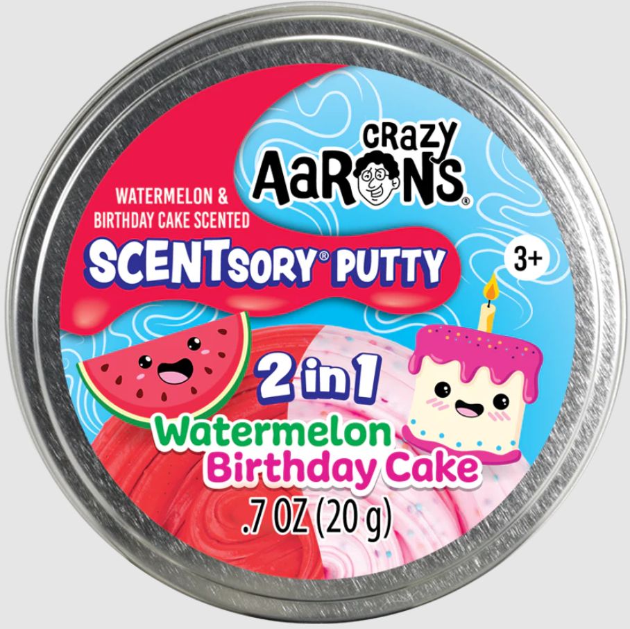 Crazy Aarons Scentsory Putty Tin- Watermelon/Birthday cake