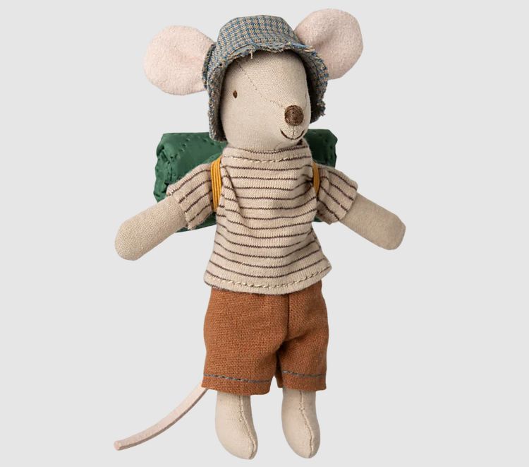 Maileg Big Brother Hiker Mouse- Thin Stripe w/ pants