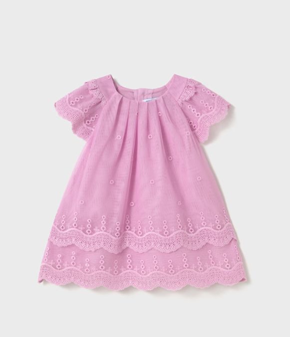 Mayoral Infant Lace Dress- Mauve