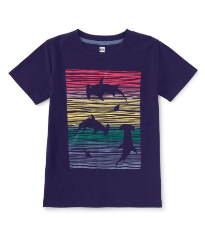 Tea Rainbow Shark Graphic Tee- Twilight