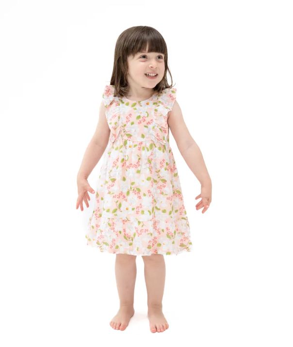 Angel Dear Magnolias Picot Trim Edged Dress