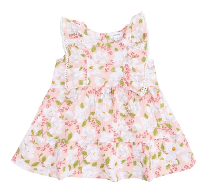 Angel Dear Magnolias Picot Trim Edged Dress, Size: 6