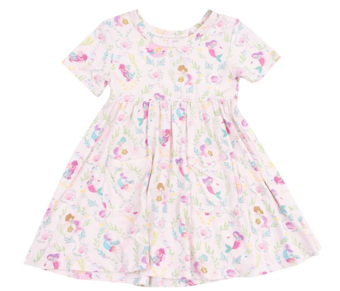 Angel Dear Mermaids Short Sleeve Twirly Dress
