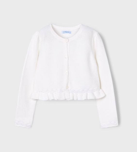Mayoral Braid Knit Cardigan- Natural