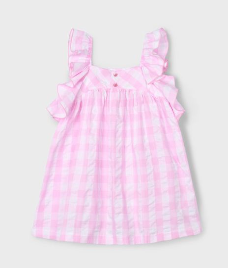 Mayoral Gingham Vichy Dress- Pink