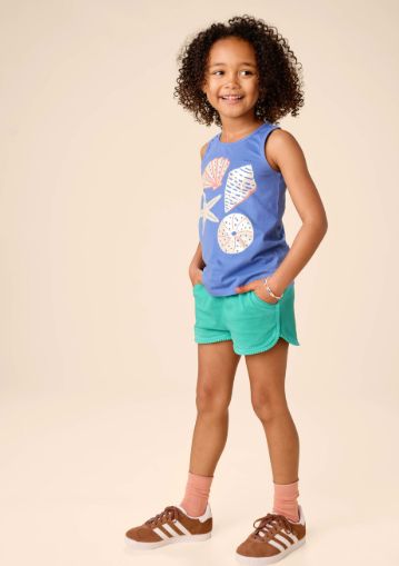 Tea Pom-Pom Gym Shorts- Light Laguna