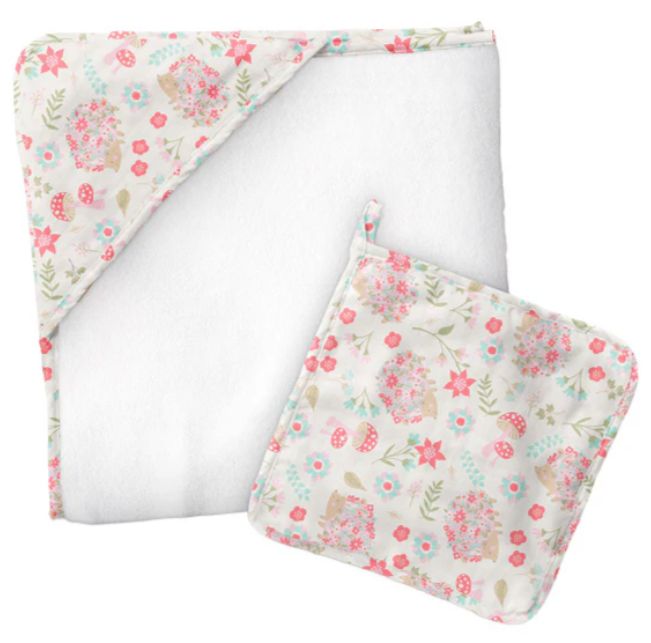 Stephen Joseph Hooded Print Towel- Hedgehog