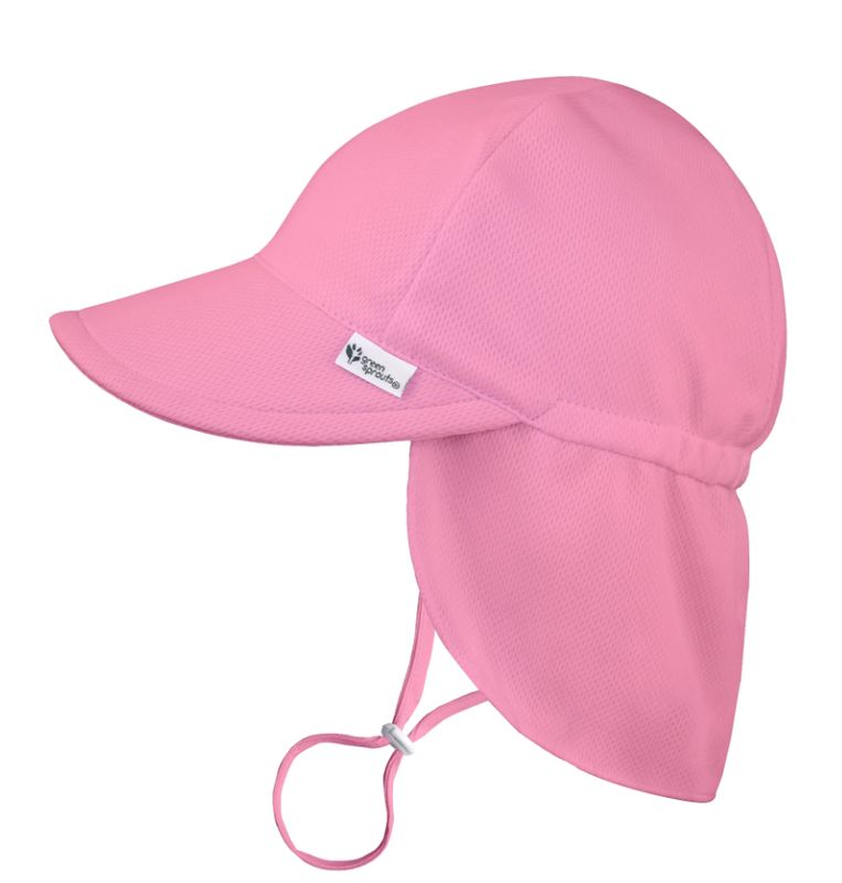 Green Sprout Solid Flap Sunhat- Pink