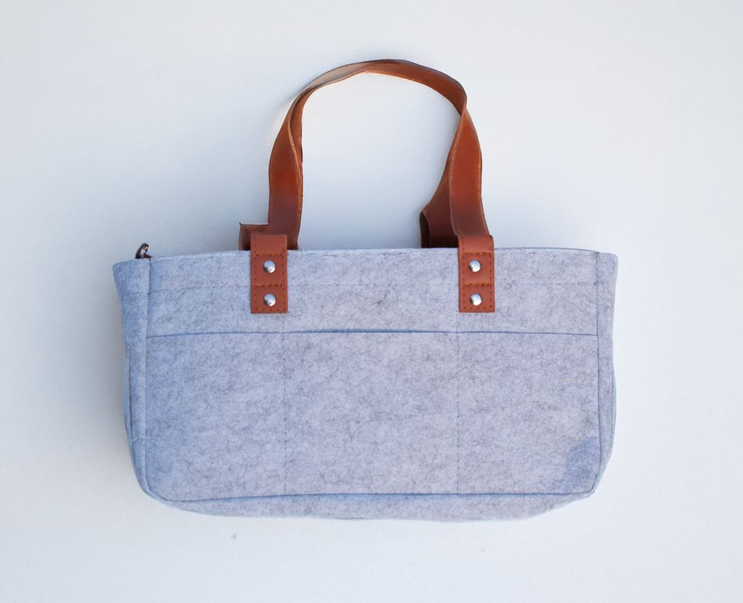 Felt Diaper Storage Caddy- Heather Grey