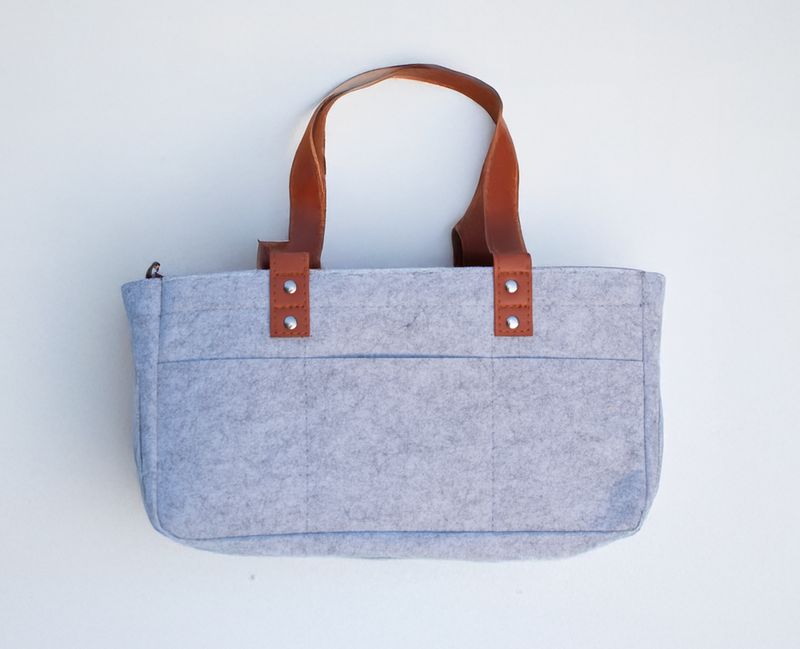 Felt Diaper Storage Caddy- Heather Grey
