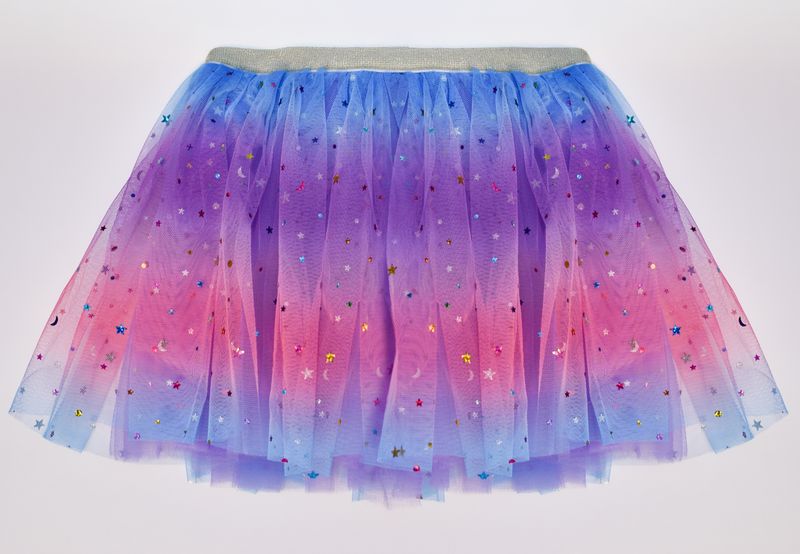 Enchanting Rainbow Moon &amp; Star Sequin Tutu- Purple, Pink &amp; Blue
